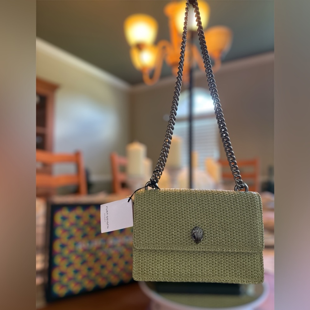 Kurt Geiger London Elegant raffia woven Crossbody Bag! NWT! NEW IN BOX!